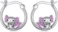 wholesale 925 Sterling Silver Axolotl Hoop Earrings - Adorable Purple Enamel Gift for Her-0-0