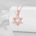 wholesale 925 Sterling Silver Rainbow Opal Star of David Pendant Necklace for Women and Girls-0-6