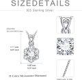 wholesale 925 Sterling Silver Heart-Shaped Flower Pendant with 2 CT D Color Moissanite and Chain - Mother's Day Gift-0-3