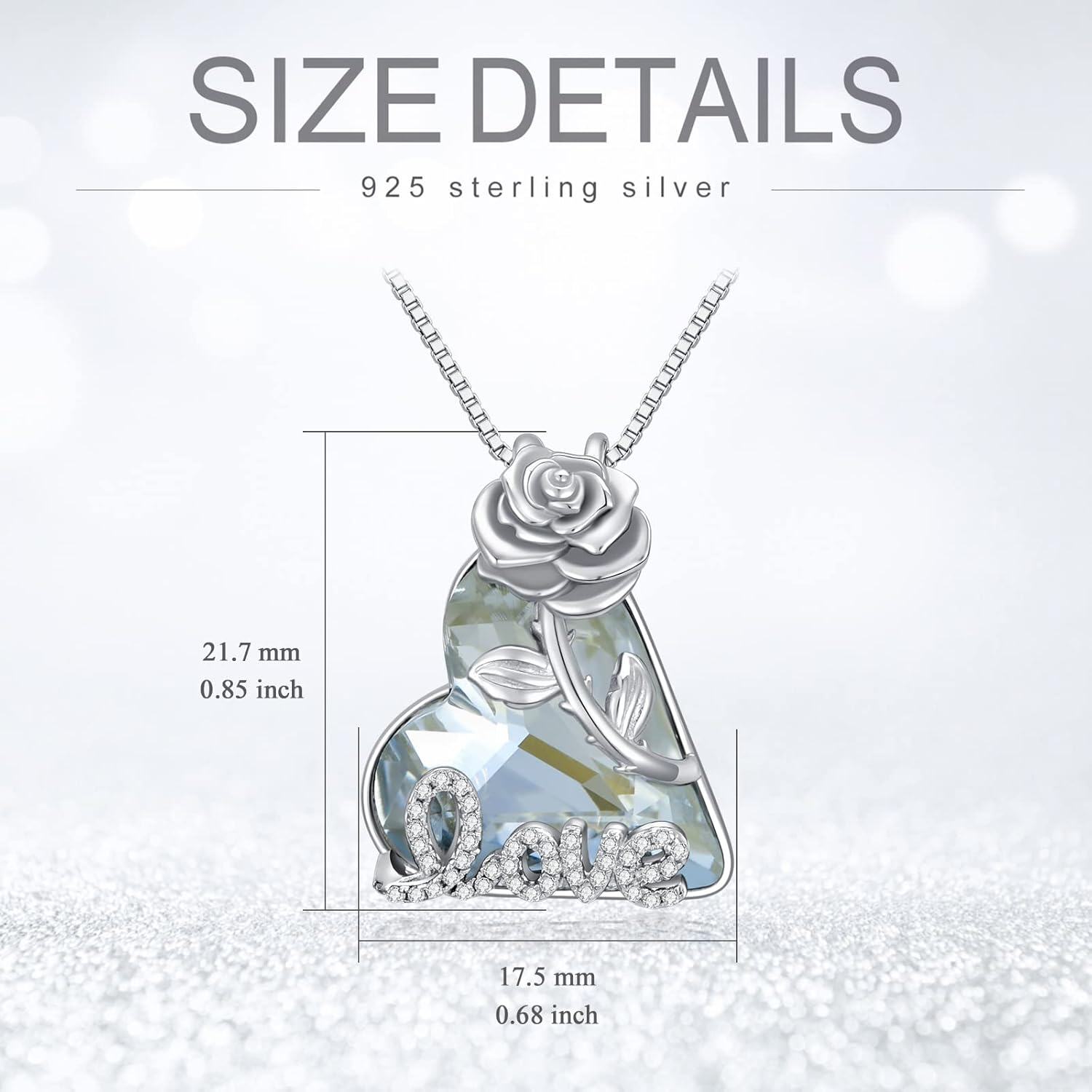 Sterling Silver Rose Lotus Necklace with Opal Crystal Lily Moss Agate-0-5