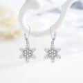 wholesale 925 Sterling Silver Snowflake Dangle Drop Earrings - Winter Holiday Gift for Her-0-2