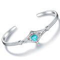 wholesale 925 Sterling Silver Genuine Turquoise Bohemian Adjustable Bracelet Cuff-0-0