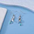 wholesale 925 Sterling Silver Turquoise Feather Dangle Earrings for Women Bohemian-0-3