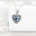 wholesale 925 Sterling Silver Butterfly Heart Photo Locket Necklace for Women-0-2