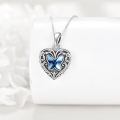 wholesale 925 Sterling Silver Butterfly Heart Photo Locket Necklace for Women-0-2