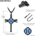 wholesale 925 Sterling Silver Black Chain Blue Opal Baseball Bat Cross Pendant Necklace for Men & Women-0-1