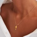 wholesale  18K Gold-Plated & 925 Sterling Silver December Birth Flower Necklace with Narcissus/Holly/Daisy Pendant - Adjustable Chain-0-3