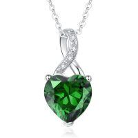 wholesale 925 Sterling Silver Blue Heart Pendant Necklace Wholesale With Crystal Accents-5. May - May