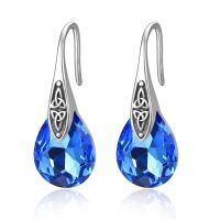 wholesale 925 Sterling Silver Celtic Knot Blue Crystal Drop Earrings For Women-09 Sep