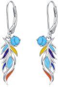 wholesale TOUPOP Turquoise Dangle Earrings For Women 925 Sterling Silver Western Teardrop Bohemian Drop Earrings Christmas Gift For Women -0-0