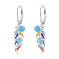 TOUPOP Sterling Silver Turquoise Dangle Teardrop Bohemian Earrings-0-0
