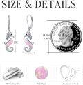 wholesale Sterling Silver Opal Seahorse Drop Dangle Earrings Ocean Beach Jewelry Gifts-0-10