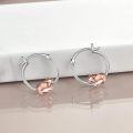 wholesale 925 Sterling Silver Rose Gold Fox Hoop Earrings for Women Girls - Adorable Animal  Set-0-2