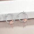 wholesale 925 Sterling Silver Rose Gold Fox Hoop Earrings for Women Girls - Adorable Animal  Set-0-2