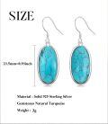 wholesale 925 Sterling Silver Genuine Turquoise Oval Drop Earrings with 925 Sterling Silver Gold Plating-0-6