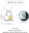 wholesale 925 Sterling Silver Mother and Child Heart-Shaped Pendant Necklace with Cubic Zirconia Stones for Moms & Grandma-0-1