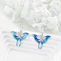 wholesale 925 Sterling Silver Blue Luna Moth Drop Earrings-0-3