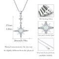 wholesale 925 Sterling Silver Opal Star Pendant Necklace for Women Girls -0-4