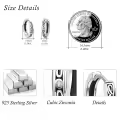 wholesale 925 Sterling Silver Norse Viking Celtic Knot Huggie Hoop Earrings Wholesale with Cubic Zirconia for Women and Men (Unisex)-0-4
