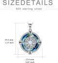 wholesale TOUPOP Christmas Gifts For Wife Compass Necklace Sterling Silver Compass Urn Necklace Cremation Jewelry For Women Wife Girlfriend Mother Sister -0-5