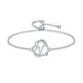 TOUPOP 925 Sterling Silver Heart Initial Double Heart Bracelet Birthday Christmas Jewelry Gifts-0-0