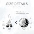 wholesale 925 Sterling Silver Moon and Star Drop Earrings for Women Girls-0-4
