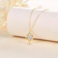 wholesale 14K Gold Diamond Heart-Shaped Pendant Necklace for Women and Moms-0-1