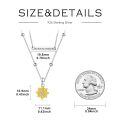 wholesale 925 Sterling Silver You Are My Sunshine Bar & Yellow Gold Plated Sunflower Charm Double Chain Necklace-0-2