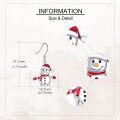 wholesale 925 Sterling Silver Snowman Christmas Dangle Earrings Gift for Women-0-3
