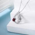 wholesale 925 Sterling Silver Pink Crystal Flamingo Pendant Necklace-0-2