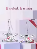 TOUPOP Sterling Silver Baseball Dangle Drop Earrings For Women Gifts-0-5