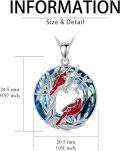 wholesale TOUPOP Tree Of Life 2 Animal Necklace For Women 925 Sterling Silver Cat/koala/sloth/cardinal/highland Cow Pendant Jewelry Blue Crystal Birthday Christmas Gifts For Women Mom Daughter Sister -0-5