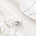 wholesale 925 Sterling Silver Tree of Life Heart Pendant Necklace for Women with Cubic Zirconia and Chain 45cm Length-0-2
