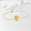 wholesale 14K Gold Sunflower Charm Chain Bracelet for Women Gifts-0-3