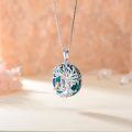 wholesale 925 Sterling Silver Tree of Life with Cat and Bird Pendant Necklace for Women-0-1