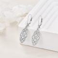 wholesale 925 Sterling Silver Black and White Opal Celtic Knot Drop Earrings with Leverbacks for Women-0-20