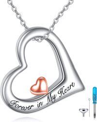 wholesale 925 Sterling Silver Ashes Keepsake Pendant Necklace for Human/Pets, Adjustable Chain, Gift Box-Heart