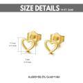 wholesale 14k Gold Hollow Heart Stud Earrings For Women-0-4