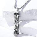 wholesale 925 Sterling Silver Eagle & Roman Numeral Cylinder Pendant with Funnel and Screwdriver Set - Memorial Keepsake Urn Necklace for Ashes-0-2