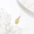 wholesale 14K Gold Virgin Mary Pendant Necklace with Cubic Zirconia and Chain - Religious s for Women-0-3