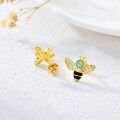 TOUPOP 925 Sterling Silver Cute Animal Stud Earrings Butterfly Bee Dinosaur-0-5