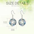 TOUPOP Sterling Silver Blue Crystal Dragonfly Tree Of Life Drop Earrings-0-2