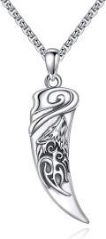 wholesale 925 Sterling Silver Nordic Wolf Claw Necklace Viking Animal Totem Pendants for Men & Women-0-0