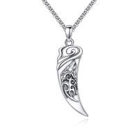 wholesale 925 Sterling Silver Howling Wolf Claw Fang Pendant Necklace Oxidized Tribal Jewelry-Wolf Tooth