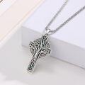 wholesale 925 Sterling Silver Celtic Cross with Tree of Life and Abalone Shell Inlay Pendant Necklace for Men & Women-0-2