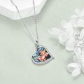 wholesale 925 Sterling Silver Rose Gold Goat Heart Pendant With Abalone Shell And Cubic Zirconia-0-1