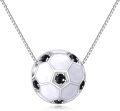 wholesale 925 Sterling Silver Metal Stone Soccer Football Necklace Lucky Charm Pendant Sports s for Women-0-0