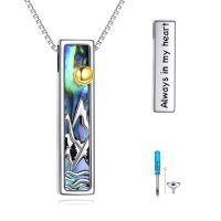 wholesale 925 Sterling Silver Necklace Wholesale With Mountain Design And Heart Inscription For Men Women-blue