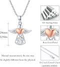 wholesale 925 Sterling Silver Heart Angel Wing Pendant & Chain Jewelry Set for Women Gifts-0-4