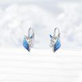 wholesale 925 Sterling Silver Blue Enamel Winged Unicorn Studs Earrings Gifts for Girls and Women-0-2